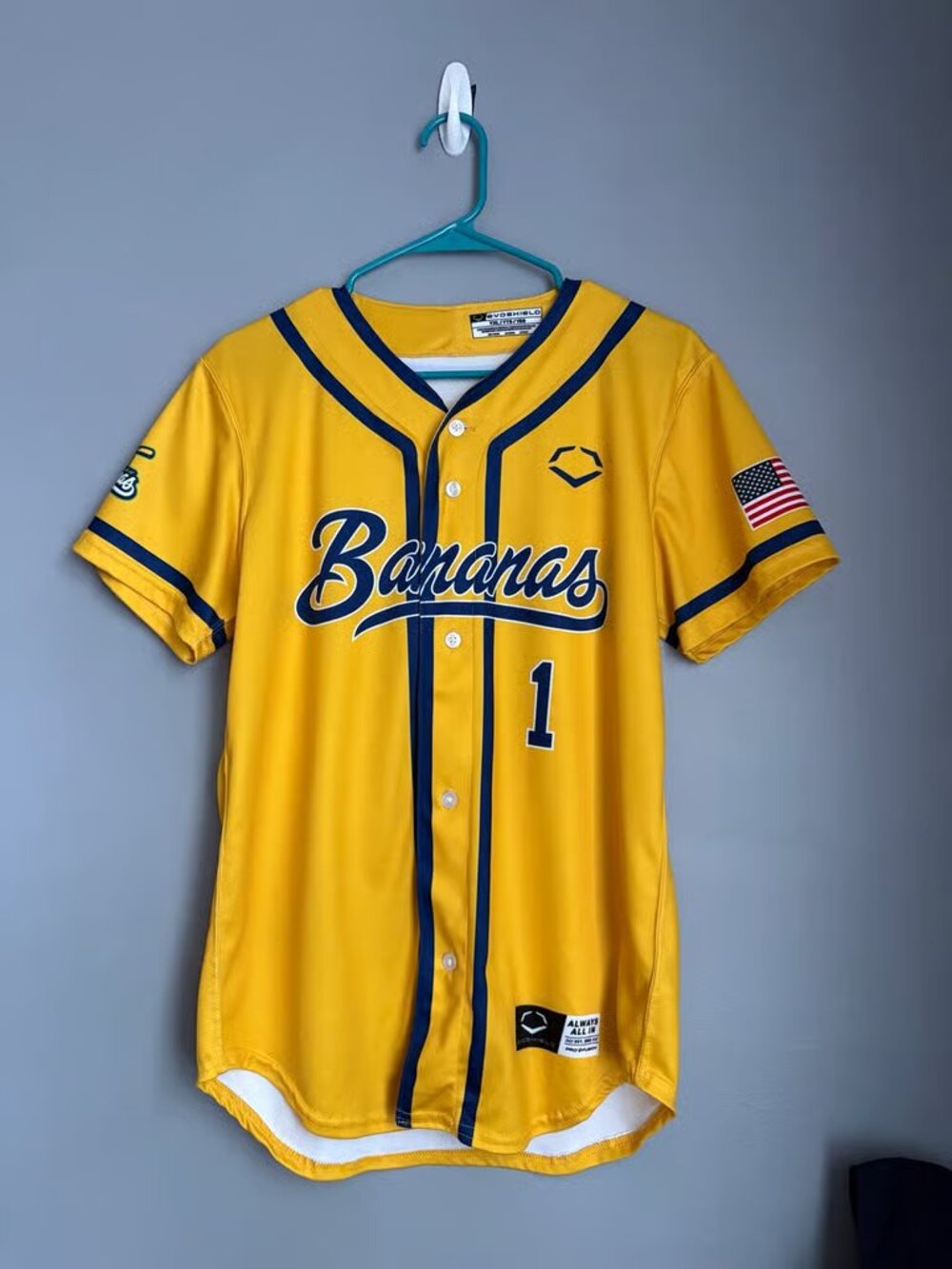 Savannah Bananas EvoShield Stitched Jersey Yellow
